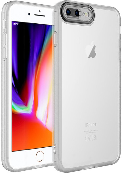 iPhone 8 Plus - Uyumlu Kamera Korumalı Transparan Appfube Post Kapak-Renksiz