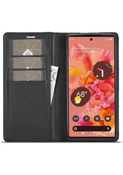 Google Piksel 6 Pro Manyetik Karbon Fiber Deri Folio Flip Için Kılıf (Yurt Dışından) modelleri