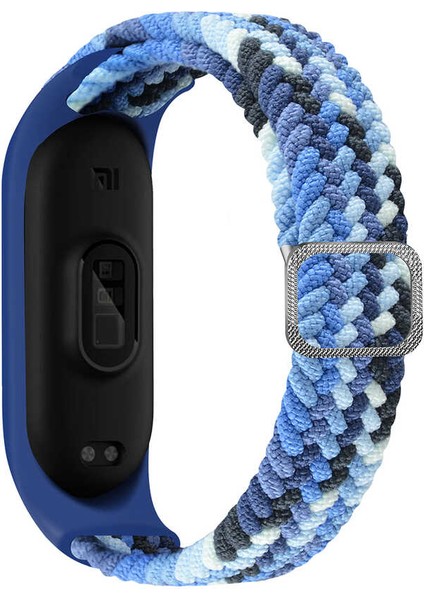 Xiaomi Mi Band 5 Uyumlu Krd-49 Örgü Kordon Mıy Siyah-Beyaz