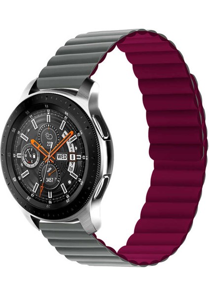 Galaxy Watch Active 2 40MM Uyumlu Krd-52 Kordon Mıy Gri-Kırmızı