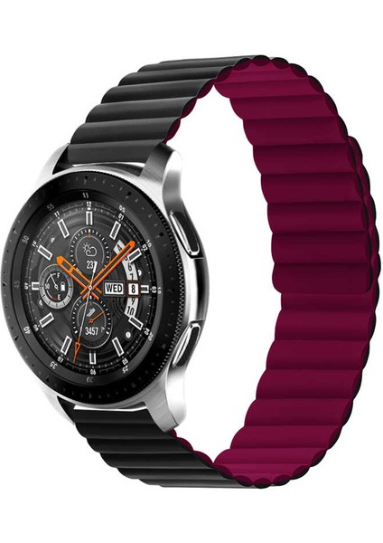 Galaxy Watch 46MM Uyumlu Krd-52 Kordon Mıy Siyah-Kırmızı