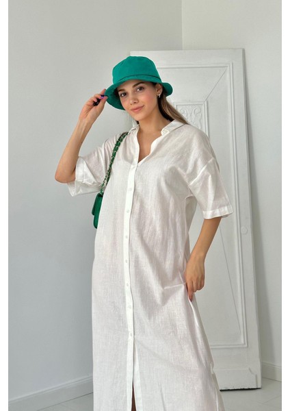 Keten Kısa Kollu Elbise modelleri