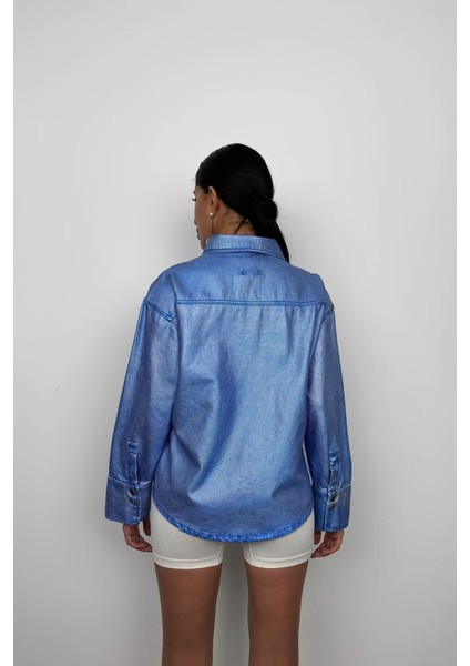 Metalik Denim Ceket