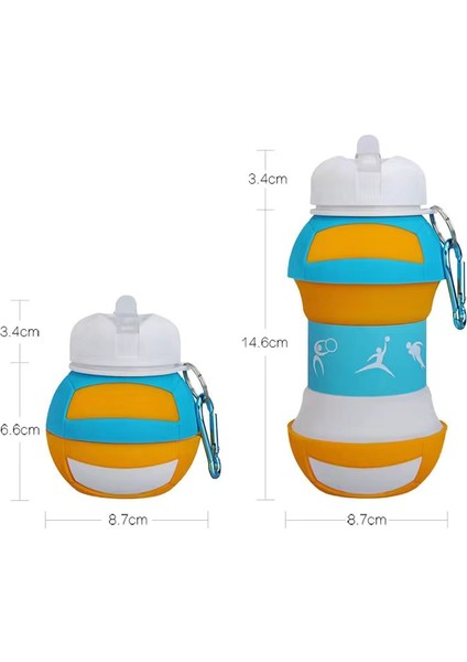 550ML Basketbol Şeklinde Çocuk Su Matarası (Yurt Dışından)