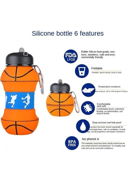 550ML Basketbol Şeklinde Çocuk Su Matarası (Yurt Dışından)