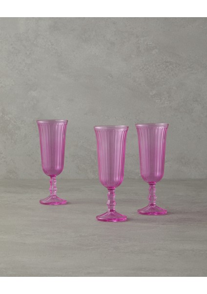 Carnival Cam 3'lü Kadeh 240 ml Pembe