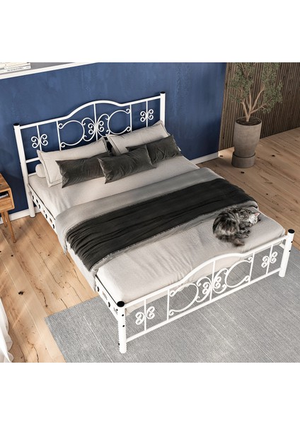 Pero Çift Kişilik Ferforje Metal Karyola 140x190 Beyaz modelleri