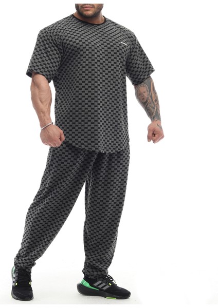Loose Fit Eşofman Altı Damalı Spor Pantolon Bgsm PNT1371 indirimleri