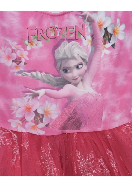 Kız Çocuk Frozen Baskılı Fırfır Kol Tütü Kuyruklu Tüllü Elbise fiyatları