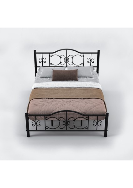 Pero Çift Kişilik Ferforje Metal Karyola 150x200 Siyah indirimleri
