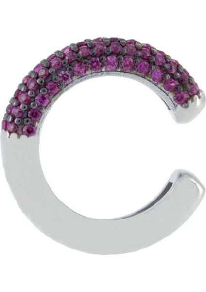 925 Ayar Gümüş Yarı Taş İşlemeli Kıkırdak Küpe modelleri