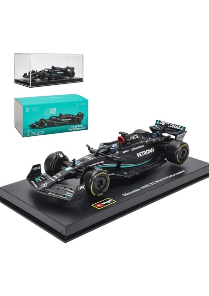 Bburago 2023 1:43 F1MERCEDES W14#63 Alaşım Yarış Arabası George Russell Için 1/43 F1 W14#63 Süper Formula 1 Lüks Döküm Yetişkin Koleksiyon Modeli Hediye (Yurt Dışından)