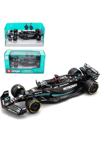 Bburago 2023 1:43 F1MERCEDES W14#63 Alaşım Yarış Arabası George Russell Için 1/43 F1 W14#63 Süper Formula 1 Lüks Döküm Yetişkin Koleksiyon Modeli Hediye (Yurt Dışından)