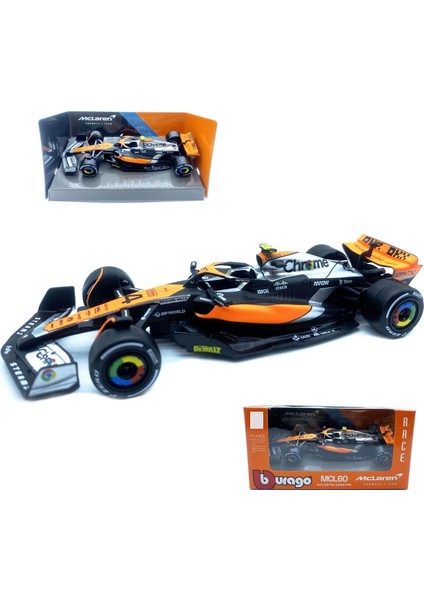 Bburago 1:43 2023 F1MCLAREN MCL60#4 Britanya Gp Lando Norris Alaşım Yarış Arabası 1/43 Formula 1 Model Araba Döküm Yetişkin Koleksiyon Araçları (Standart Baskı) (Yurt Dışından)