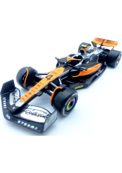 Bburago 1:43 2023 F1MCLAREN MCL60#4 Britanya Gp Lando Norris Alaşım Yarış Arabası 1/43 Formula 1 Model Araba Döküm Yetişkin Koleksiyon Araçları (Standart Baskı) (Yurt Dışından)