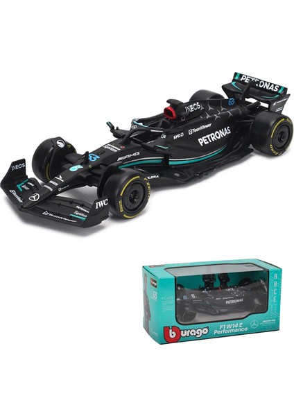 1/43 Bburago 1:43 Mercedes-Amg Petronas F1 Takımı W14 2023 44 # Lewis Hamilton F1 63 # George Russell Alaşım Araba Döküm Modeli Koleksiyonu Hediye (W14 63 #) (Yurt Dışından)