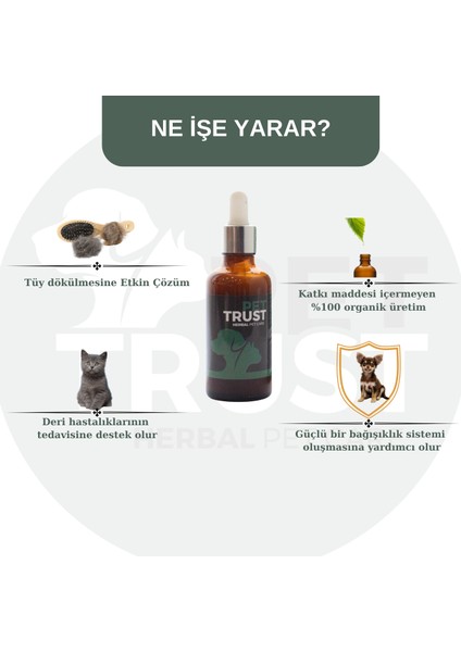 Derma Kedi ve Köpekler Için Tüy Dökülmesi Engelleyici Organik Biyotin, Kolajen ve Çinko 50ML