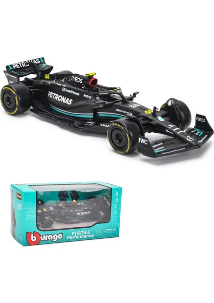 1/43 Bburago 1:43 Mercedes-Amg Petronas F1 Takımı W14 2023 44 # Lewis Hamilton F1 63 # George Russell Alaşım Araba Döküm Modeli Koleksiyonu Hediye (W14 44 #) (Yurt Dışından)