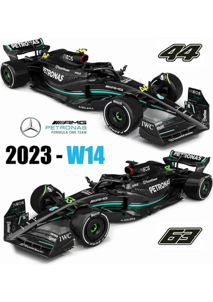 1/43 Bburago 1:43 Mercedes-Amg Petronas F1 Takımı W14 2023 44 # Lewis Hamilton F1 63 # George Russell Alaşım Araba Döküm Modeli Koleksiyonu Hediye (W14 44 #) (Yurt Dışından) fiyatları