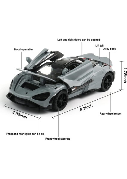 Döküm Oyuncak Araba Mclaren 765LT Spor Araba Modeli, Çinko Alaşım Simülasyon Döküm Geri Çekilebilir Araçlar, 1:32 Ölçekli Mini Süper Araba Oyuncaklar Bebekler Çocuklar Için Işıklar (Yurt Dışından) fiyatları