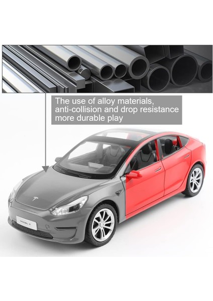 Çinko Alaşım Tesla Model 3 Araba Modeli, 1:24 Ölçekli Simülasyon Döküm Araba Modeli Geri Çekin Döküm Oyuncak Araba, Mini Araçlar Bebekler Çocuklar Için Işıklar ve Müzikli Oyuncakla (Yurt Dışından) fırsatları