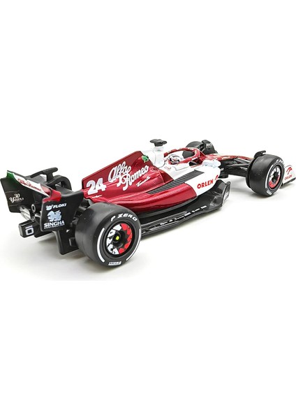 Bburago 1:43 2022 Alfa Romeo F1 Yarış Takımı C42 #24 Guanyu Zhou #77 Valtteri Bottas Alaşım Araba Pres Döküm Model Araç Oyuncak Koleksiyonu (2022 C42 No.24 W/akrilik Kutu) (Yurt Dışından) modelleri