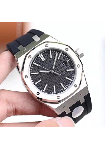 Royal Oak Çelik Bant Silikon Erkek Saati Iş Kuvars Su Geçirmez Erkek Saati Ap Moda Trendi Izle (Yurt Dışından)