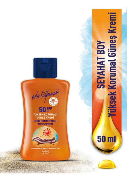 Mini Seyahat Boy 50 ml Yüksek Korumalı Güneş Kremi SPF50+
