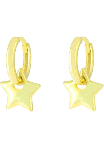 925 Ayar Gümüş Sallantılı Yıldız Küpe