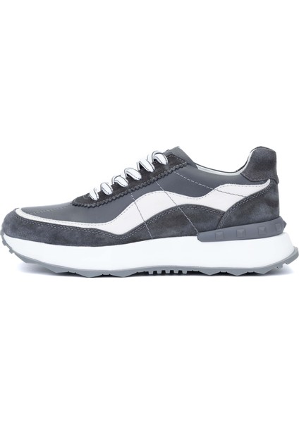 Erkek Hakiki Deri Gri Sneakers & Spor Ayakkabı 381 19154 Erk Ayk Y24 Grı