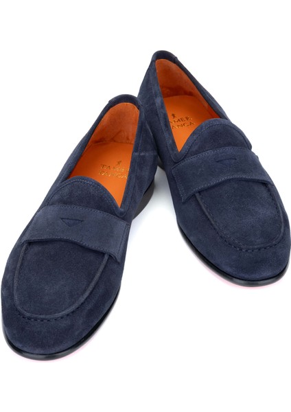 Erkek Hakiki Deri Lacivert Süet Loafer Ayakkabı 1016 1455 Erk Ayk Y24 Lacı Suet fırsatları
