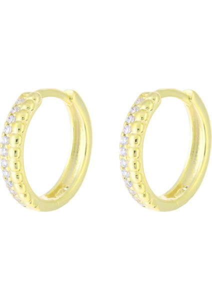 925 Ayar Gümüş Taş İşlemeli Halka Küpe