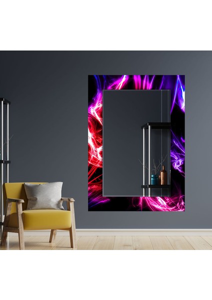 Soyut Desenli Temperli Cam Duvar Aynası fiyatları