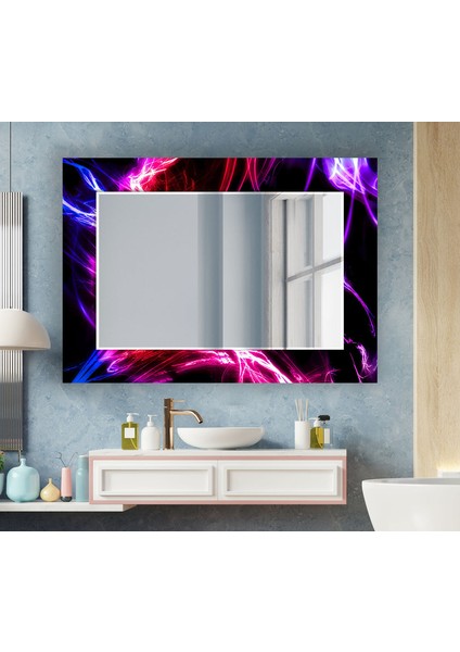 Soyut Desenli Temperli Cam Duvar Aynası modelleri