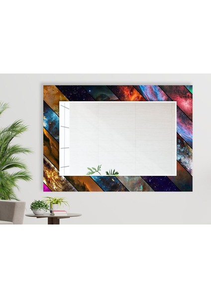 Soyut Desenli Temperli Cam Duvar Aynası