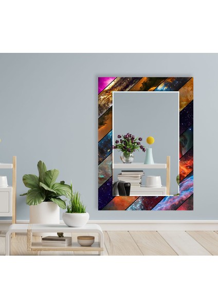 Soyut Desenli Temperli Cam Duvar Aynası modelleri