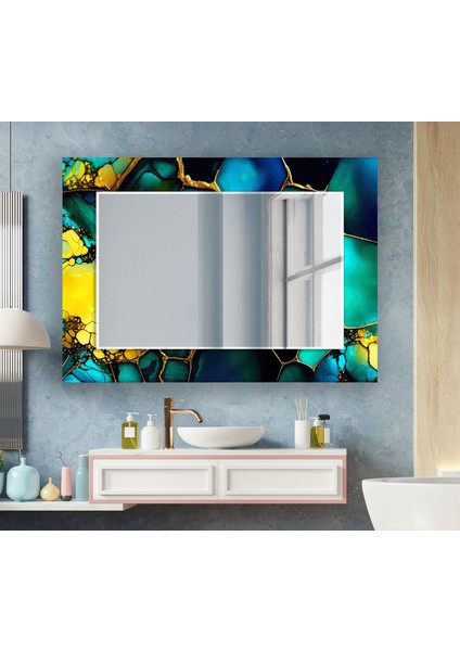 Soyut Desenli Temperli Cam Duvar Aynası fiyatları