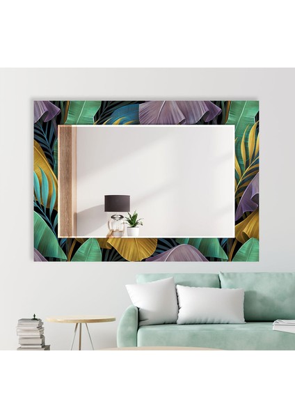 Soyut Desenli Temperli Cam Duvar Aynası