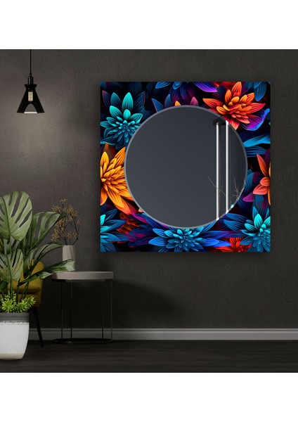 Çiçek Desenli Temperli Cam Duvar Aynası fiyatları