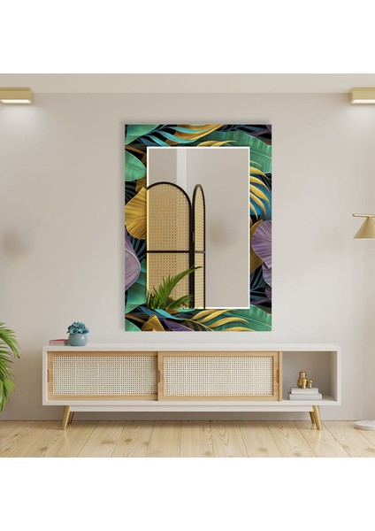 Soyut Desenli Temperli Cam Duvar Aynası fiyatları