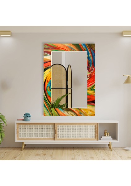 Soyut Desenli Temperli Cam Duvar Aynası fırsatları