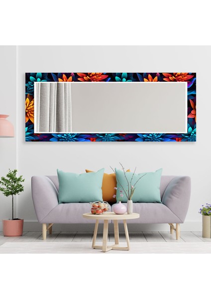 Çiçek Desenli Temperli Cam Duvar Aynası indirimleri