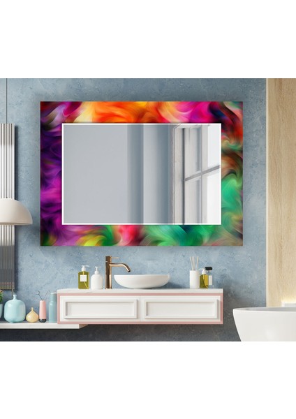 Soyut Desenli Temperli Cam Duvar Aynası fırsatları