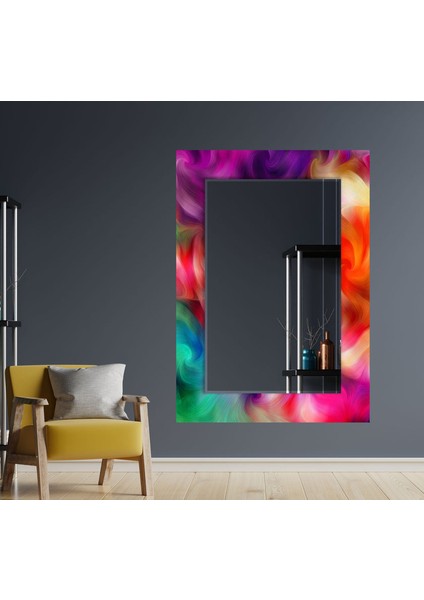 Soyut Desenli Temperli Cam Duvar Aynası indirimleri
