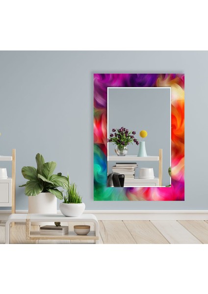 Soyut Desenli Temperli Cam Duvar Aynası fiyatları