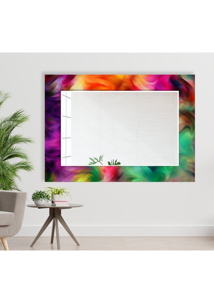 Soyut Desenli Temperli Cam Duvar Aynası modelleri