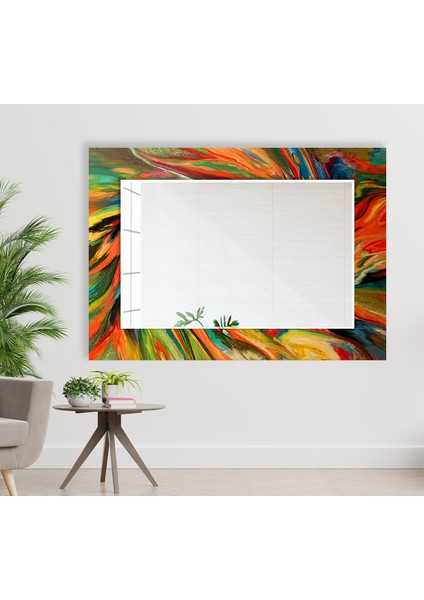 Soyut Desenli Temperli Cam Duvar Aynası fiyatları