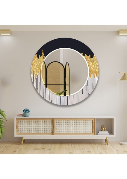 Mermer Desenli Temperli Cam Duvar Aynası