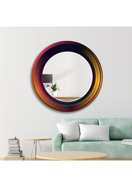 Soyut Desenli Temperli Cam Duvar Aynası modelleri