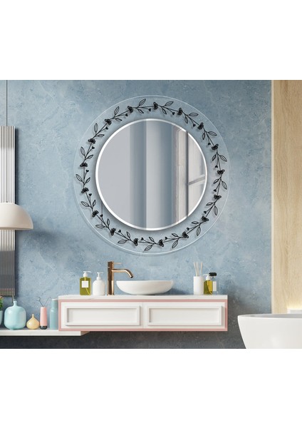 Şeffaf Desenli Temperli Cam Duvar Aynası fiyatları